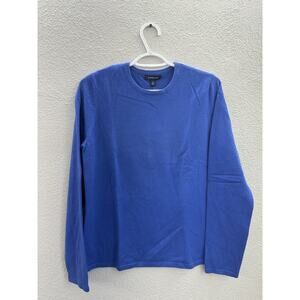 Lands End Womens Sweater Size Medium Blue Pullover Cashmere Long Sleeve NWTs